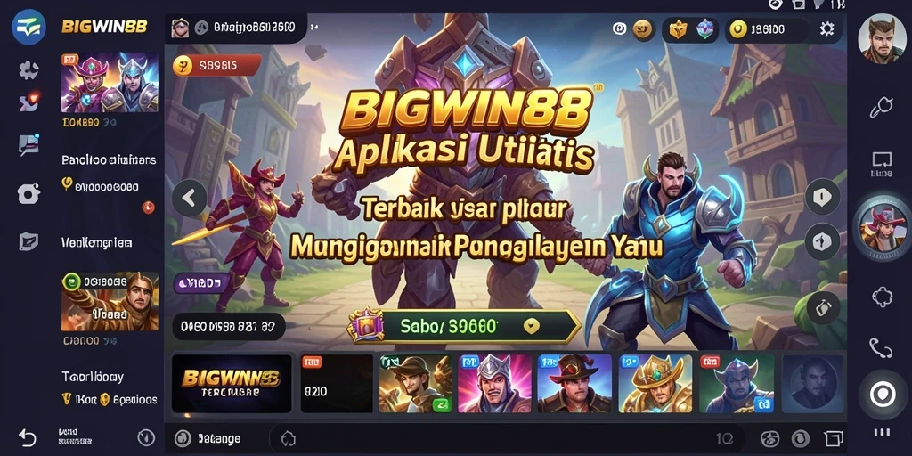 Tampilan screenshot utama BIGWIN88 dengan fitur utilitas yang menarik.