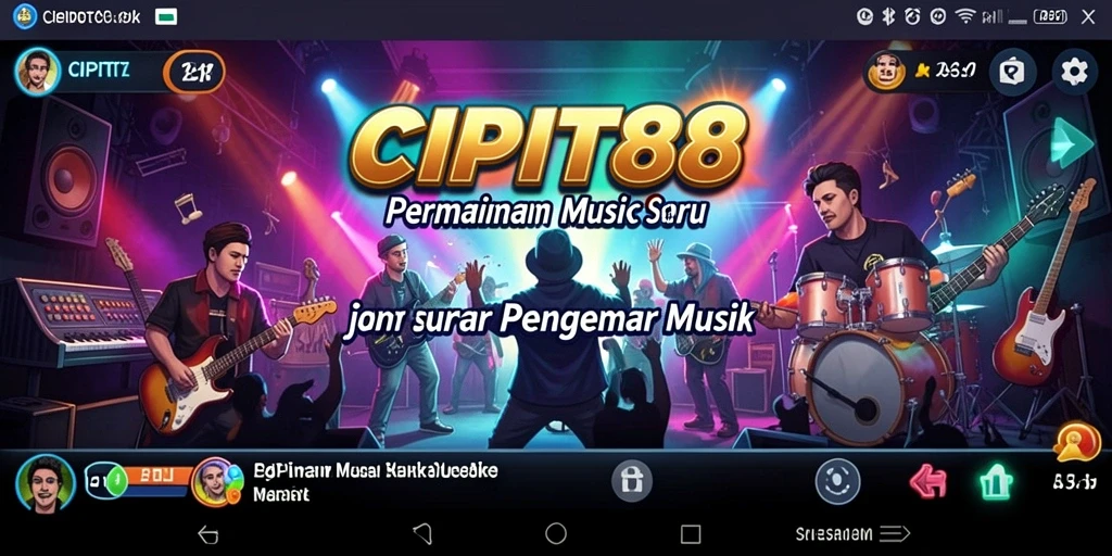 Tampilan seru dari gameplay CIPIT88 yang penuh musik.