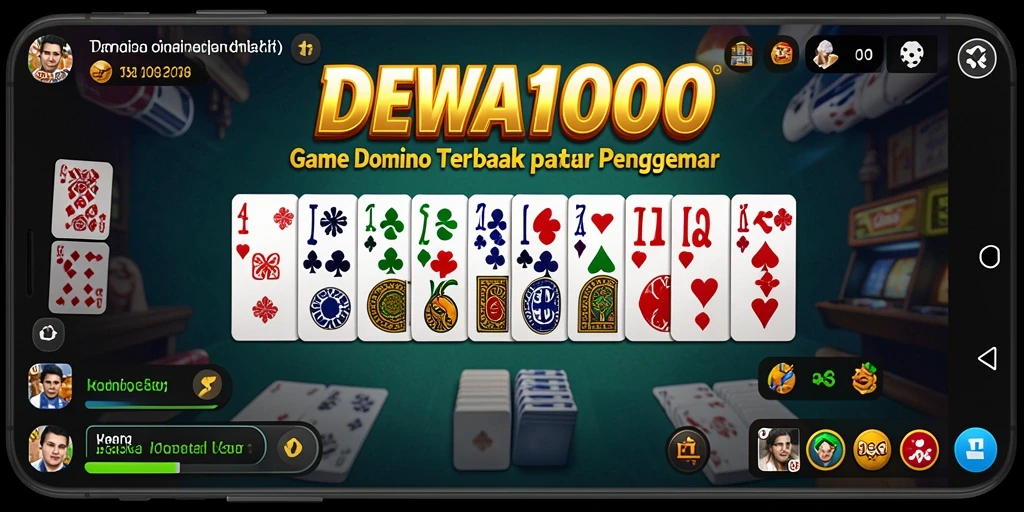 Tampilan gameplay seru DEWA1000 dengan aksi permainan Domino.