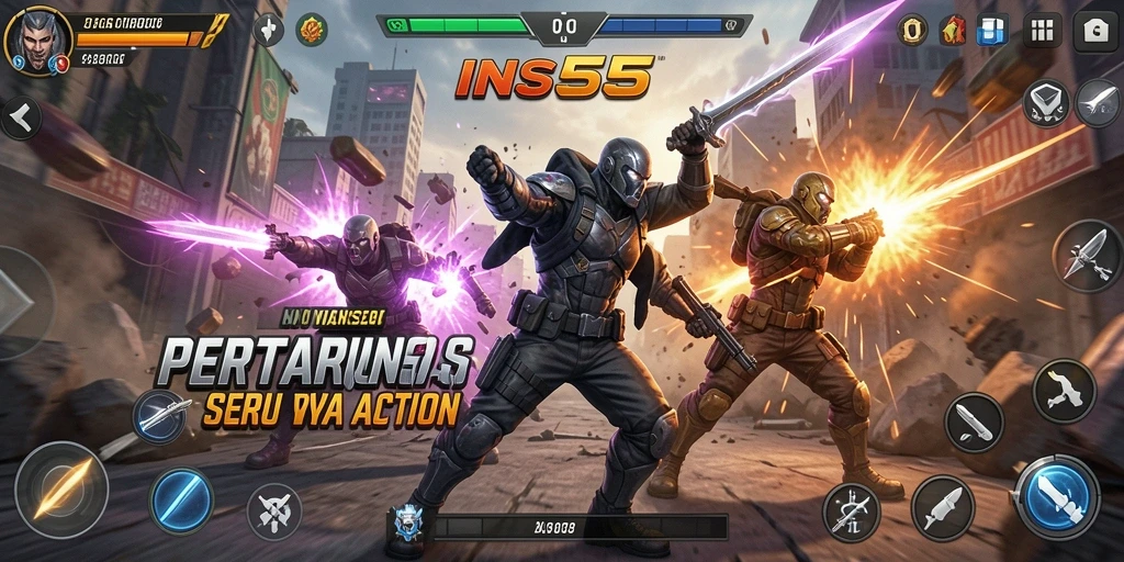 Tampilan gameplay seru dan mendebarkan di INS55.