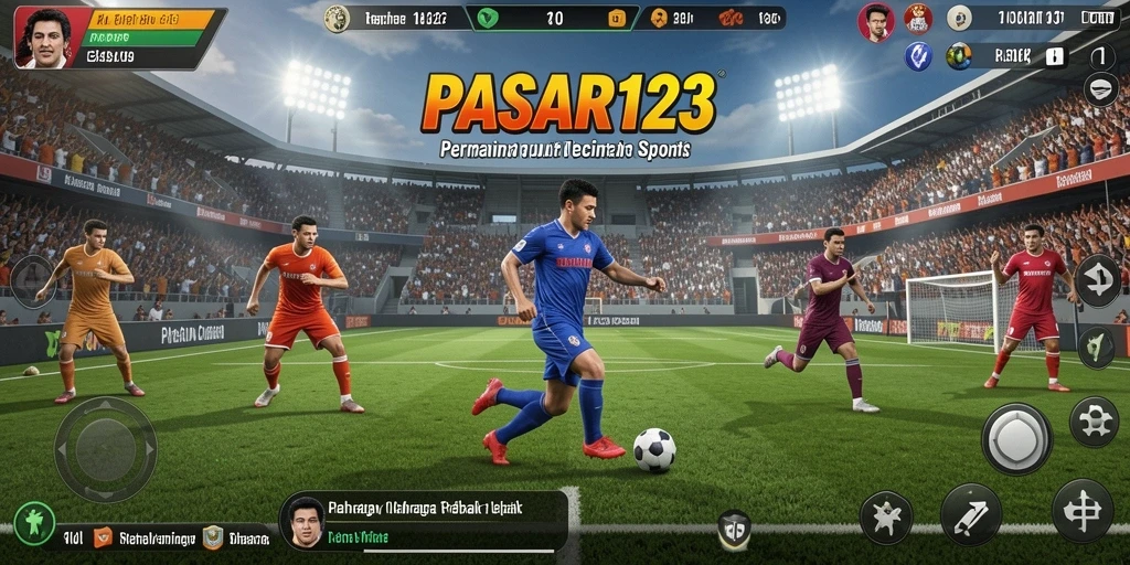 Screenshot menunjukkan momen seru dari permainan olahraga dalam PASAR123.