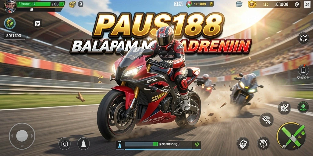 Tampilan gameplay seru dari balapan motor di PAUS188.