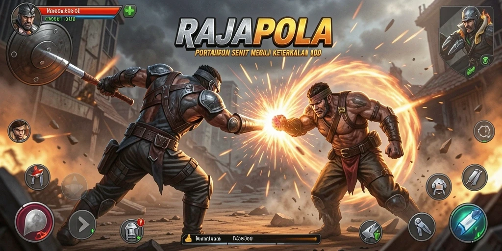 Screenshot gameplay RAJAPOLA menampilkan aksi pertarungan yang mendebarkan.