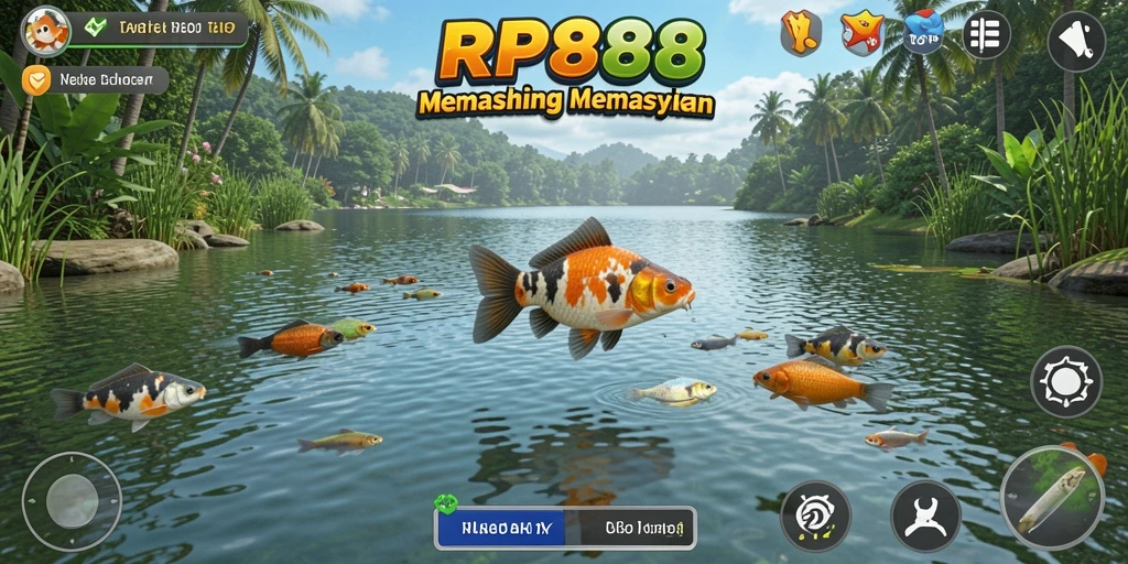 Tampilan gameplay RP888 yang menarik dengan aksi memancing seru.