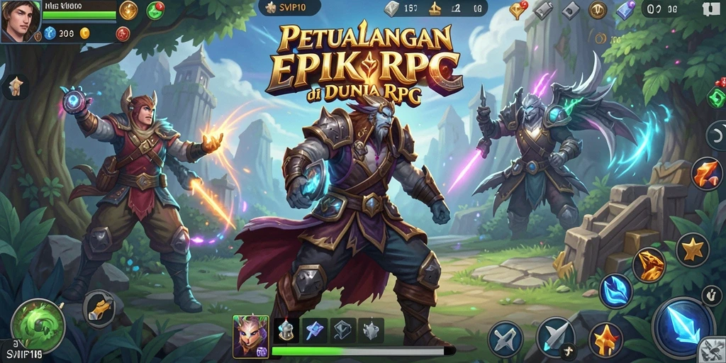 Screenshot menampilkan pertarungan seru dalam gameplay RPG SVIP10.