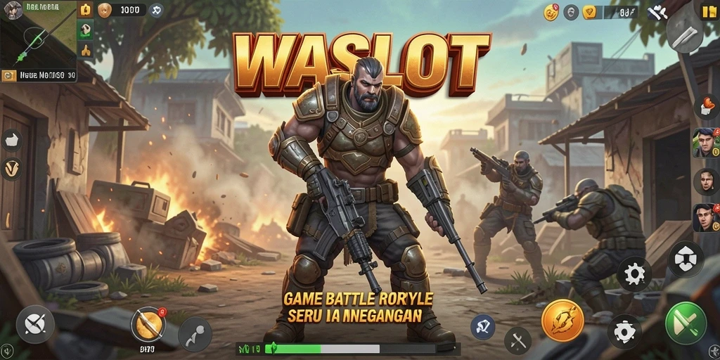 Tampilan gameplay WASLOT yang seru dalam pertempuran Battle Royale.